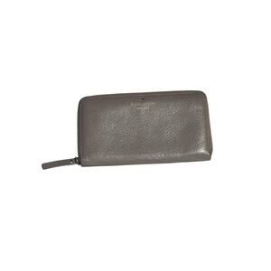 Kate Spade Taupe Pebbled Leather Continental Zip Around Wallet EUC